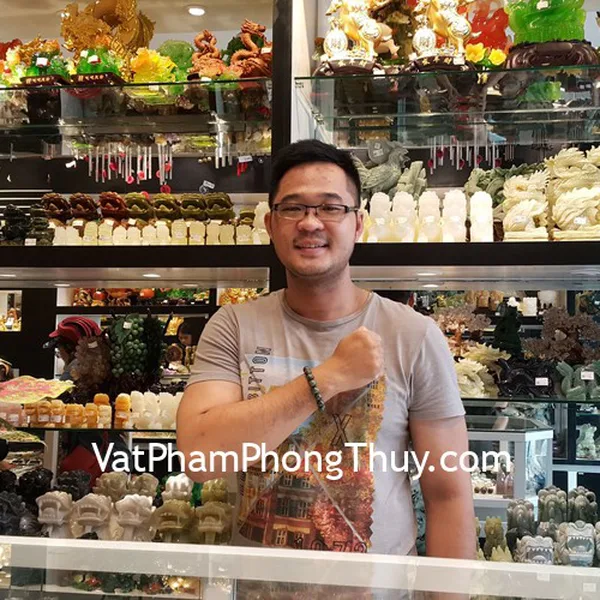 Anh Hiển - khách hàng mua chuỗi thạch anh tóc xanh A+ S6650-9471