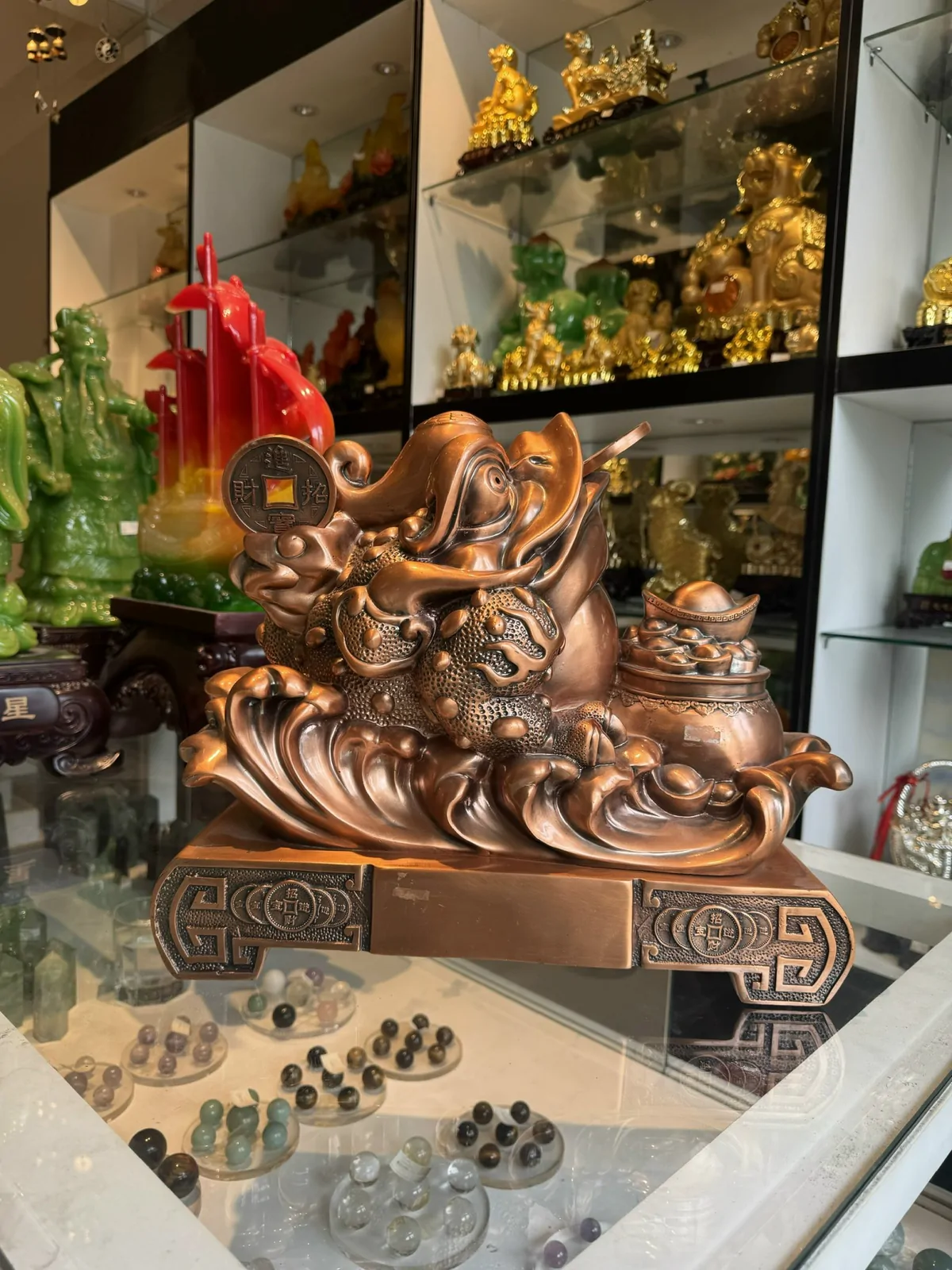 Thiềm thừ giả đồng, đế đồng vuông lớn- Nạp tài kim thiềm E077