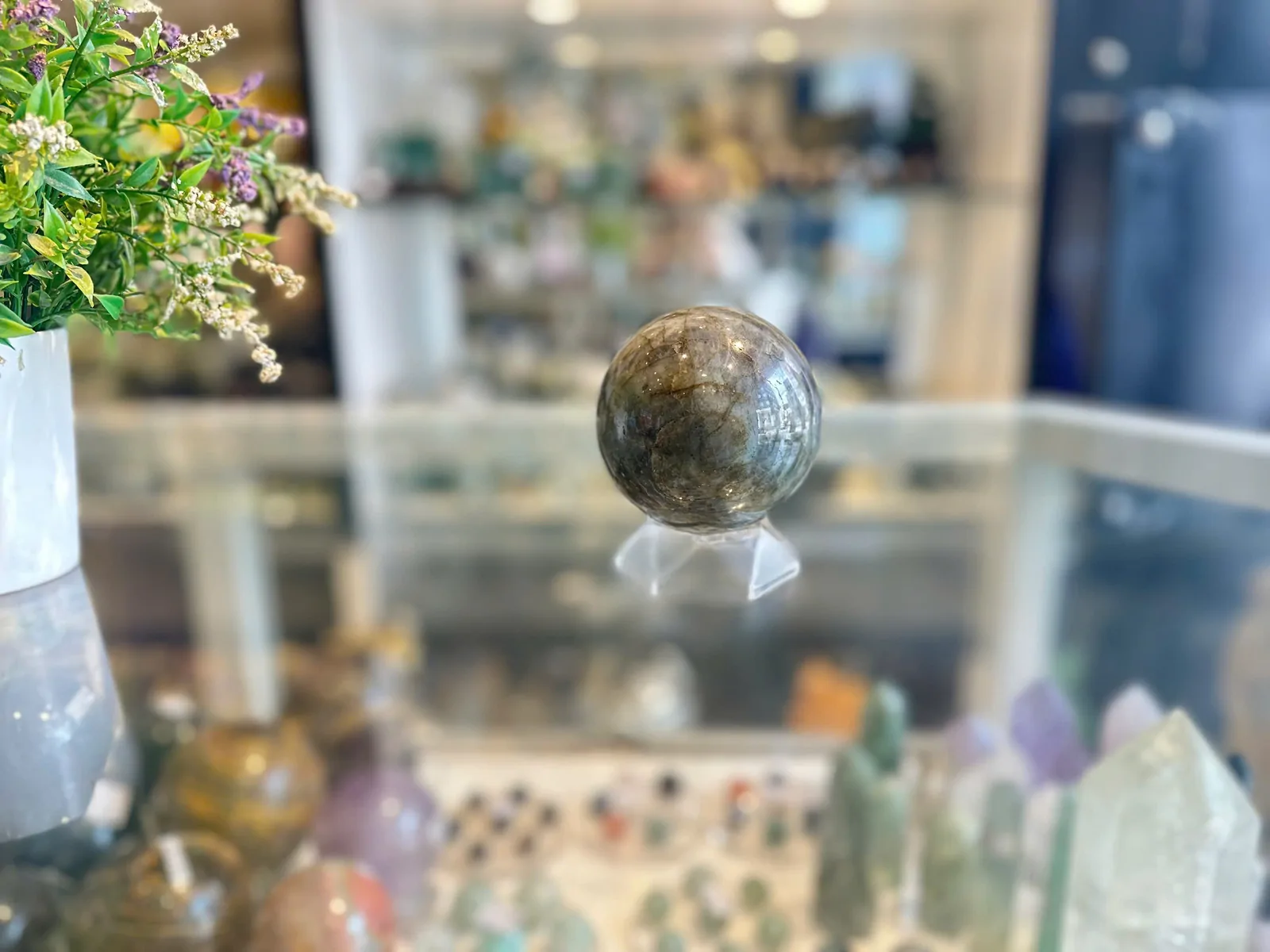 Quả cầu ngọc lam (sodalite) xanh đậm M182-S3-8840