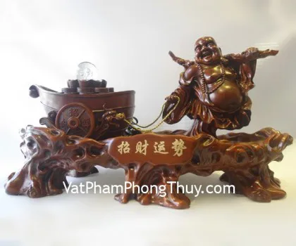 Di lạc kéo túi gỗ, phong thủy luân - chiêu tài vận thế A123