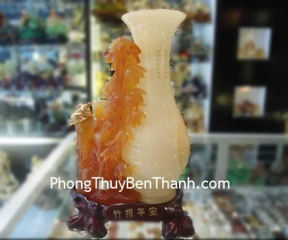 Bình mẫu đơn đỏ trung - phú quý bình an H219G