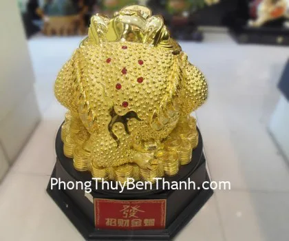 Thiềm thừ vàng sa kim lớn đế xoay - chiêu tài kim thiềm K126M