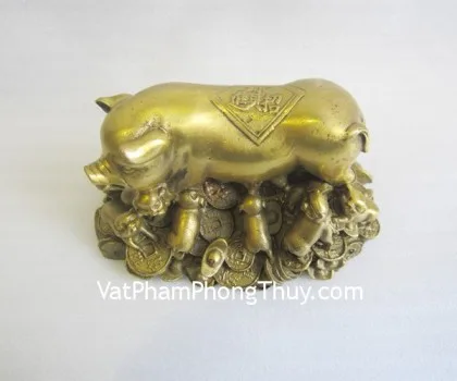 Heo đồng nằm đống tiền nhỏ D148
