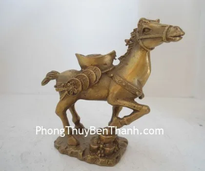 Ngựa đồng cõng đỉnh vàng nhỏ K098