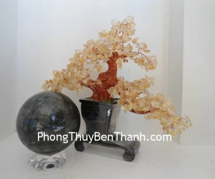 Quả cầu đá xà cừ kim sa M184-S2-4324