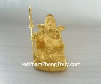 Quan công vàng ngồi đọc sách, thủy tinh FH279G