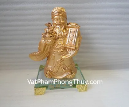 Thần tài vàng đứng đế thủy tinh - chiêu tài tấn bảo H267G