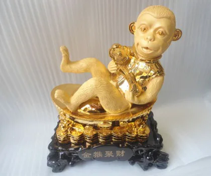 Khỉ ngồi kim bảo ôm như ý-kim hầu tụ tài FK010M