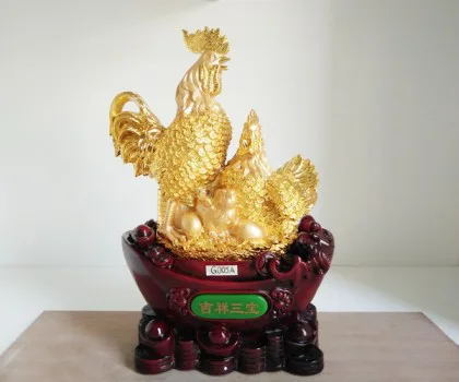 Gia đình gà trên tiền có trứng - Cát tường tam bảo G005A