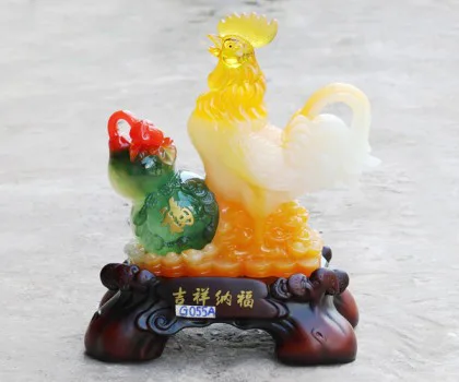 Gà ngọc vàng bên hồ lô xanh - Cát tường nạp phước G055A