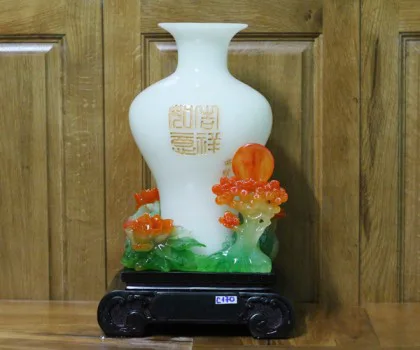 Bình bạch ngọc trên mẫu đơn - Phước như đông hải/ Bình: Vạn sự như ý C170A