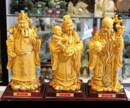 Tam đa phước lộc thọ vàng kim sa lớn - Phước Tinh/Lộc Tinh/Thọ Tinh LN110
