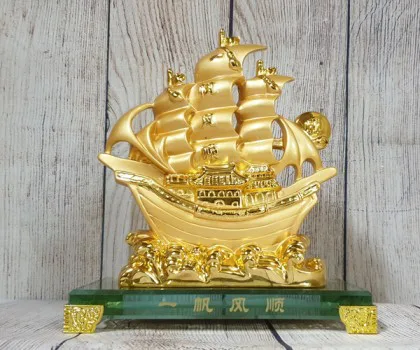 Thuyền buồm vàng bóng lướt sóng thần vàng đế thuỷ tinh - Nhất Phàm Phong Thuận LN145