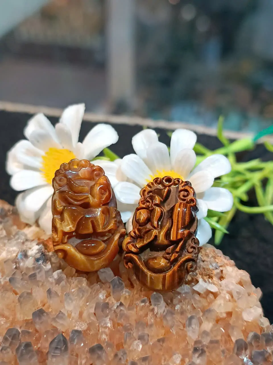 12 giáp đeo cổ đá mắt mèo nhỏ S039