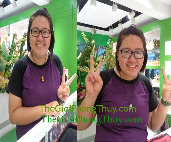 Chị Nhất Anh - khách hàng muamặt trang sức Tỳ Hưu đá Mắt Mèo FS931 và mặt Tỳ Hưu đá Ngọc Myanmar FS5149