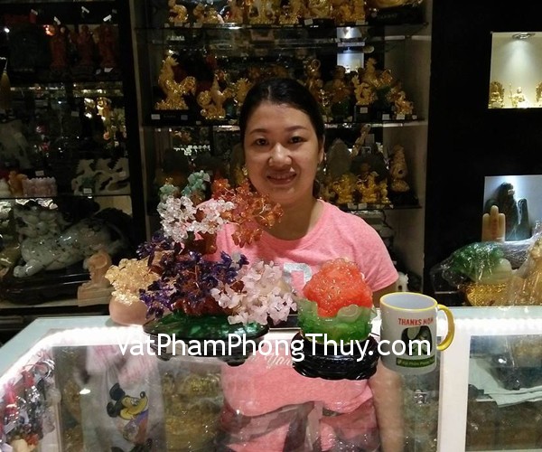 Chị Trang - khách hàng mua cây tài lộc ngũ hành KC037 và thiềm thừ đỏ trên sen K145M