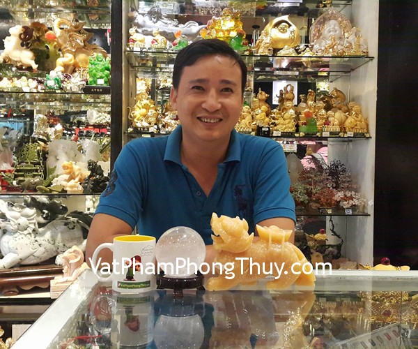 Anh Hiếu - khách hàng mua tỳ hưu hoàng long vẩy rồng M015 và quả cầu thạch anh trắng GM148-9250