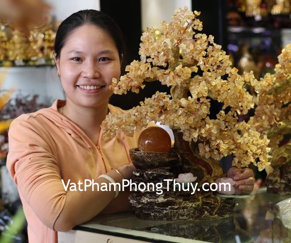 Chị Thi - Khách hàng mua cây tài lộc KC035, quả cầu thạch anh vàng M191, uyên ương thạch anh GM121 và bình cát tường B035